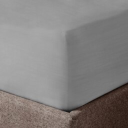 Velosso Washed Linen Look Fitted Sheet Silver Silver Single