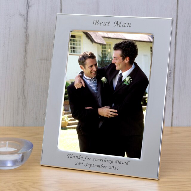 Personalised Best Man Silver Plated Picture Frame 6x4 Wedding Friend