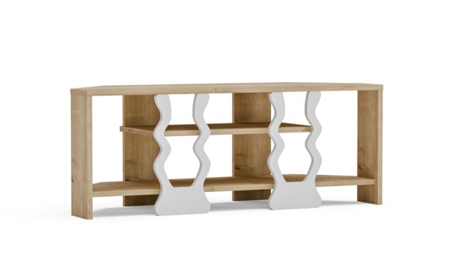 Decorotika Firal Corner TV Unit for TVs up to 45 inches with Open Shelves
