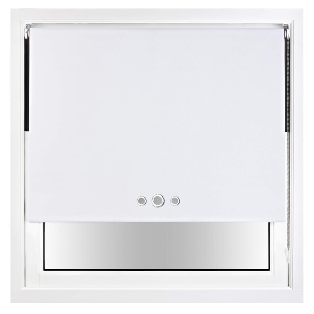 FURNISHED Blackout Roller Blind with Triple Eyelets & Metal Fittings White White (W) 185cm x (L) 210cm