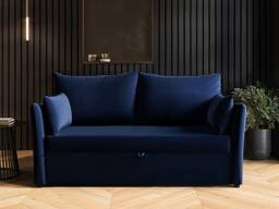 SOLACE+CO Skyler 2 Seater Sofa Bed Navy Velvet