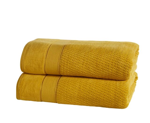 Royal Velvet Woven Cotton Super Soft And Absorbant Towel Yellow Hand towel 1