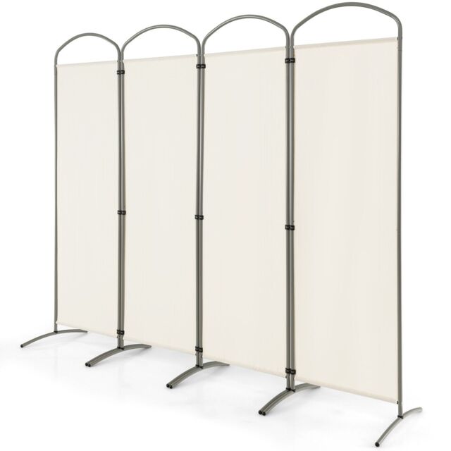 COSTWAY 188cm 4 Portable Panel Room Divider Folding Privacy Screen Divider White
