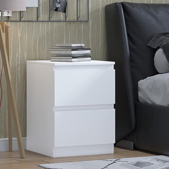 Fairfield Minimalist Large Chest of Drawers 2 Draw In Matt White White White 1