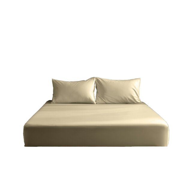 Luxury 200TC Soft Touch Fitted Sheet Bed Linen 40cm Extra Deep Skirt Cream Cream Double