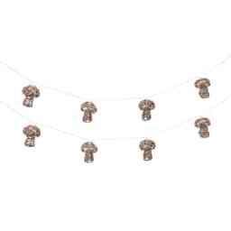 ValueLights 10 x Battery Operated Outdoor Mushroom Rattan Garden String Lights