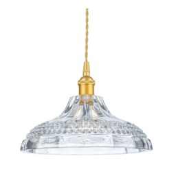 Wilshire Dome Pendant Light Satin Gold with Decorative Glass