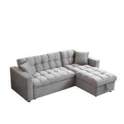Madrid Corner Chaise Lounge L Shape 3 Seater Sofa With With a Reversible Chaise & Pull Out Sofa Bed Grey Grey 1