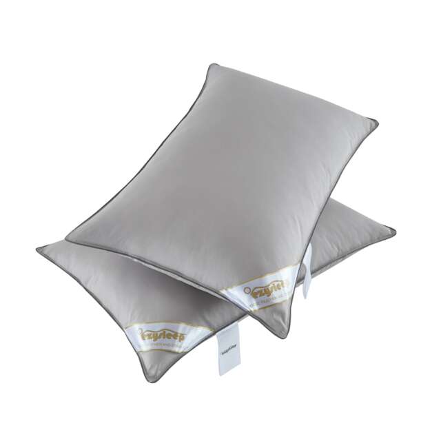 Ezysleep Grey Shredded Supersoft Goose Feather and Down Pillows Easy Care Cover Grey