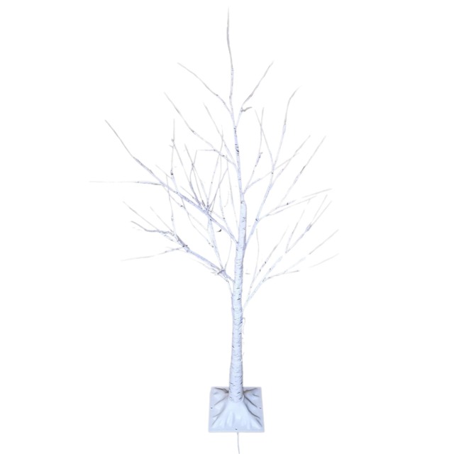 1.2m (4ft) Indoor Outdoor Christmas Lit Birch Tree with 48 Ice White LEDs