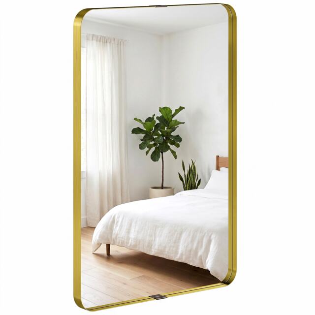 HOMCOM Rectangular Wall Mirror, 90 x 60 cm Wall Mounted Bathroom Mirror