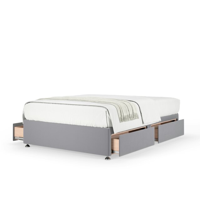 Ortho Classic Orthopaedic Silver Plush Velvet 4 Drawer Divan Set Double