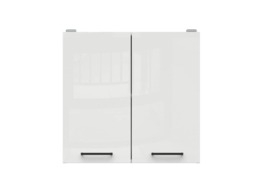 Kitchen Wall Cabinet Unit Cupboard 800mm Chalk White Gloss 2 Door Storage Modern Junona Budget Furniture