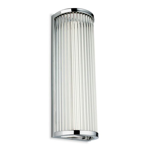 Jewel Integrated LED Bathroom Flush Wall Light Chrome with Clear Glass Rods IP44