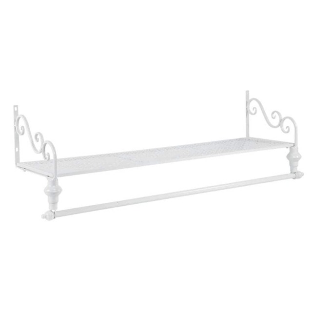 Living and Home Wall Mounted Metal Clothes Display Rack - White