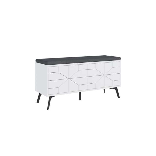 Decortie Dune Shoe Storage Bench 107x35x55cm White