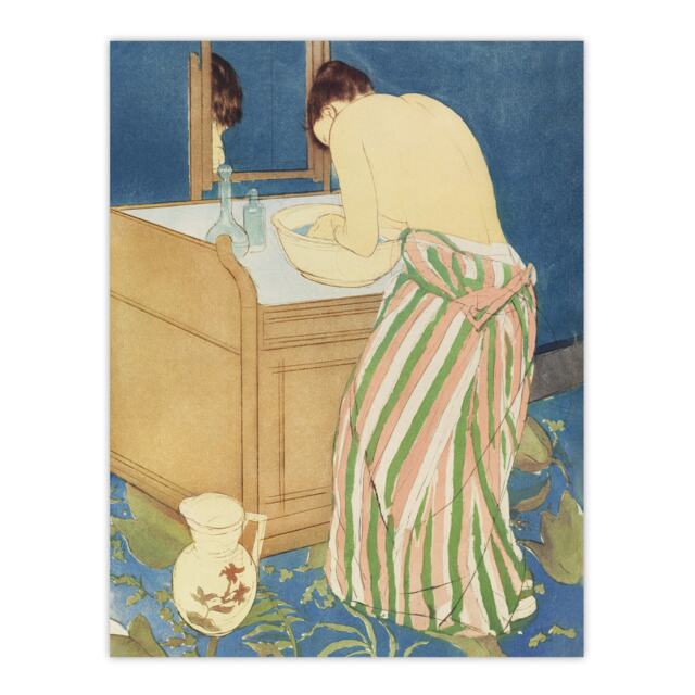 Woman Bathing at her Dressing Table Cassatt Huge Wall Art Print 18X24 In