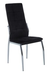 Interiors By Premier Black Velvet High Back Dining Chair,Kitchen Chair With High Back,Chrome Finish Lounge Chair,Outdoor Chair Black