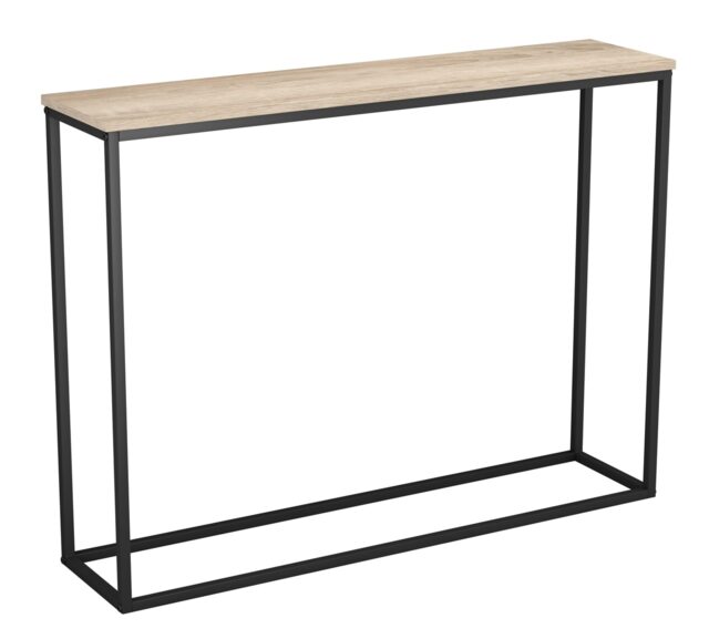 Wooden Console Table with Metal Legs Brown 1