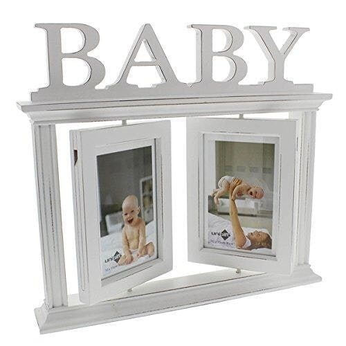 "Wooden Baby Multi Photo Frame To Hold Four 6"" x 4"" Photos"