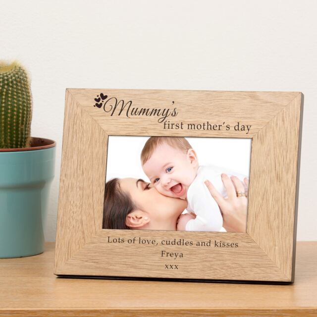 Personalised Mummy's first mother's day Wood Picture Frame 7 x 5