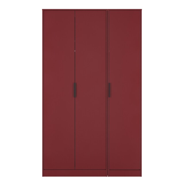 Beijing Tall Triple Wardrobe in Red Matt (Ready Assembled) Red Red Matt