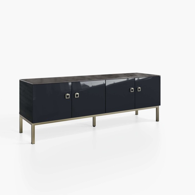 Frank Olsen Furniture LYRA TV CABINET MIDNIGHT ONYX Black Midnight Black 1