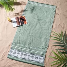 Catherine Lansfield Palm Trees 90x180cm Cotton Extra Large Beach Towel Green Green One size