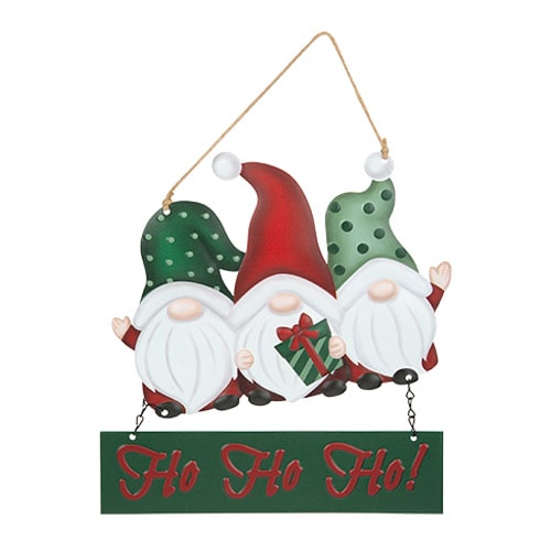 Ho Ho Ho Gonks Christmas Hanging Decorative Metal Sign