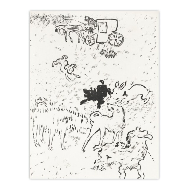 The Dogs Art Nouveau Drawing Pierre Bonnard Huge Wall Art Print 18X24 In