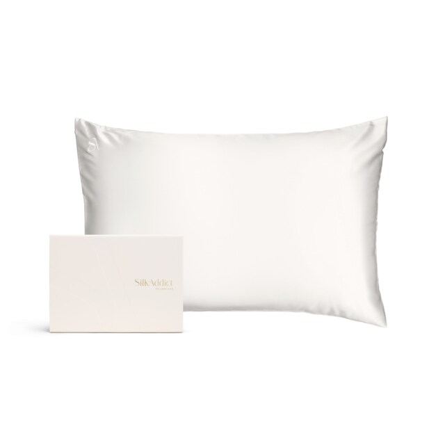 Silk Addict 100% Mulberry Silk Pillowcase – Ivory White Standard 1