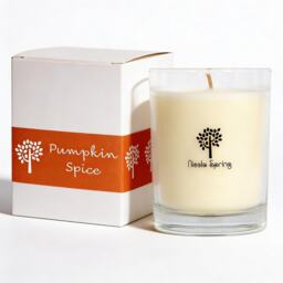 Nicola Spring Pumpkin Spice Scented Candle - 160g 28h Natural Single Wick Soy Wax Aromatherapy Candle Home Fragrance