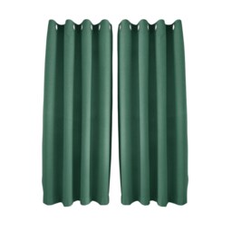 Emerald Green Linen Blackout Eyelet Curtains - 46x54 Inch Drop - Pair Green One Size