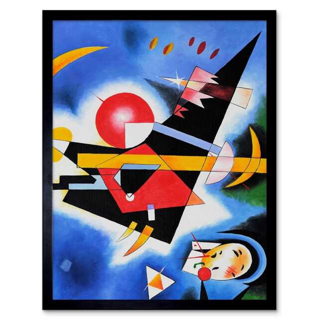 "Im Blau Blue By Wassily Kandinsky Home Decor 12x16"" Framed Wall Art Print"