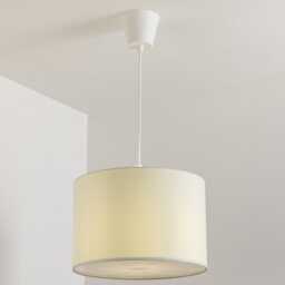 CGC Lighting Lucia Cream Fabric Drum Lampshade with Frosted Diffuser White Cream