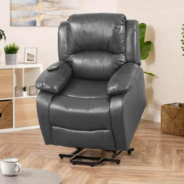Northfield Dual Motor Massage Heat Riser Recliner Chair - Grey