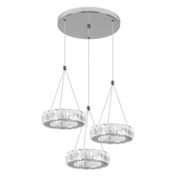 Crystal Silver Chandelier LED Ceiling Lights Pendant Light Changeable 30W