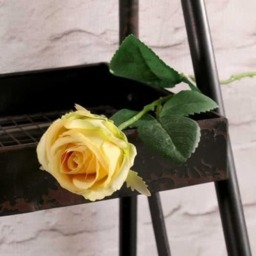 Yellow Buckingham Rose Artificial Silk Flower 40cm