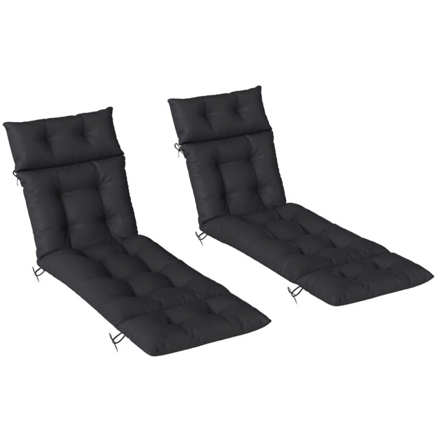 Outsunny Garden Lounge Chair Cushions Set of 2, 220gsm Fabric