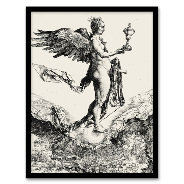 "Nemesis The Great Fortune Albrecht Durer Framed Wall Art Print 12X16"""
