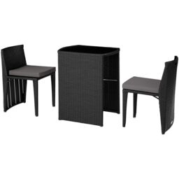 Garden Table and Chairs Hamburg - 2 chairs, 1 dining table, bistro set Black black 1