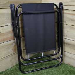 2 Pack Black Folding Canvas Camping / Festival / Outdoor Chairs with Plastic Arm Rests Black Black