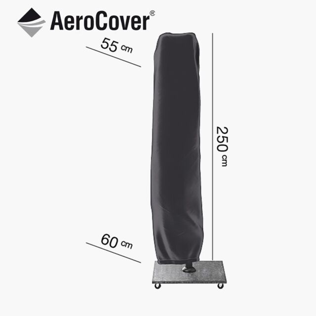 Platinum AeroCover Waterproof and Breathable Ripstop Polyester Cover for Free-Arm Parasol W55 x D60 x H250 cm