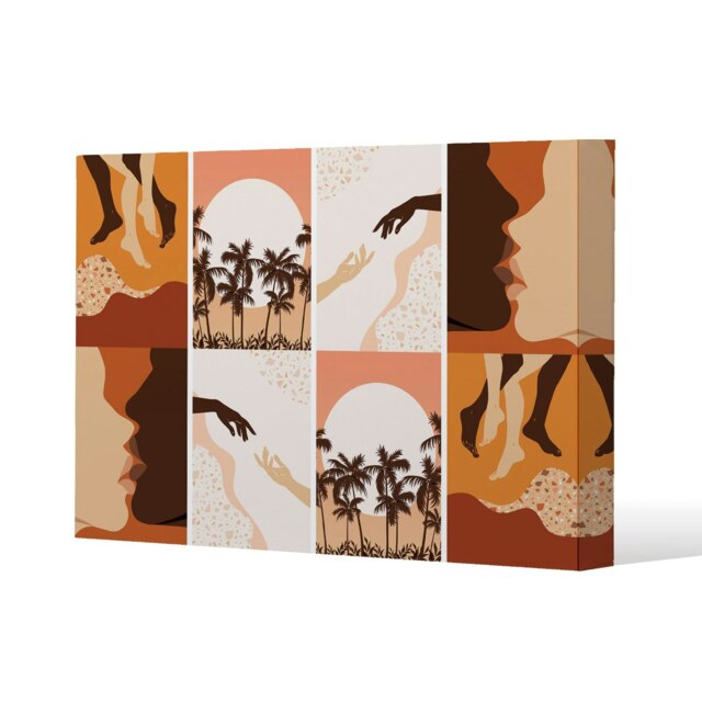 abstract & floral collages, landscape scenes (Canvas Print) Cream
