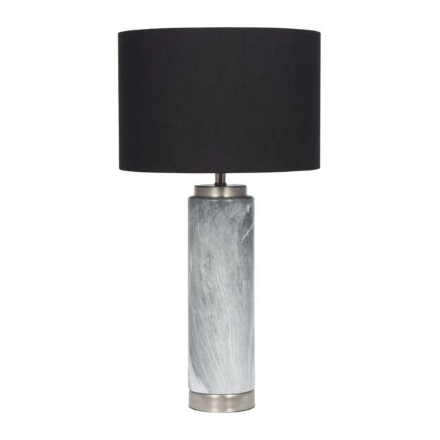 Grey Marble Effect Ceramic Tall Table Lamp