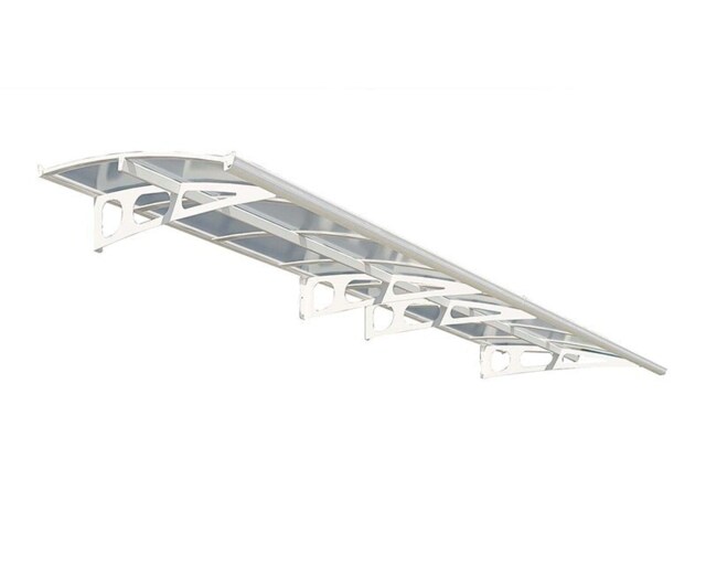 Patio Cover Bordeaux Door Awning Canopy 4460 Clear - Acrylic - L447 x W139 x H33 cm - White White
