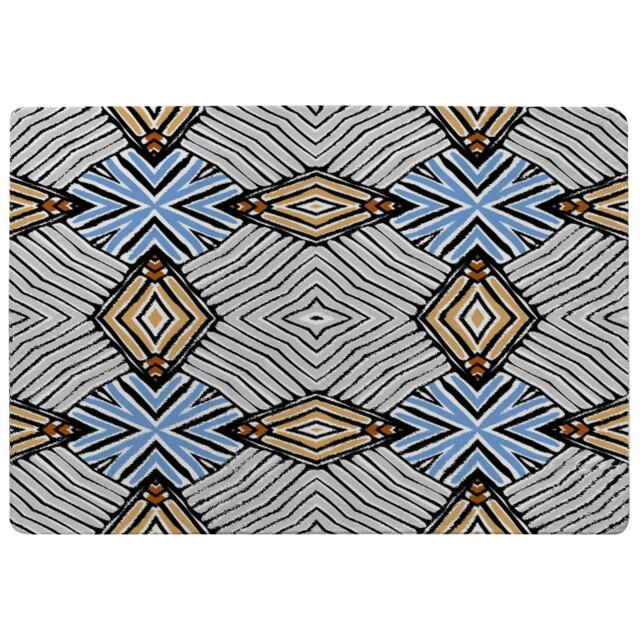 Abstract geometric roughly hatched shapes colored with hand drawn brush stokes (Rug) Multi XL