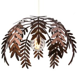 Classic Fern Leaf Design Ceiling Pendant Light Shade in Stylish Bronze Finish Bronze Bronze 1