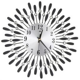 Living and Home 3D Silent Drop-Shape Metal Wall Clock with Crystal Multi