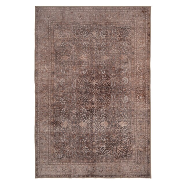 Traditional Design Cotton Chenille Rug Beige Machine Washable 200cm x 290cm